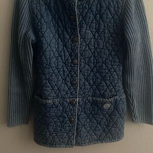 Blue Willi’s Quilted Knit Denim Jacket | Boho Nordic Style | Women’s Small